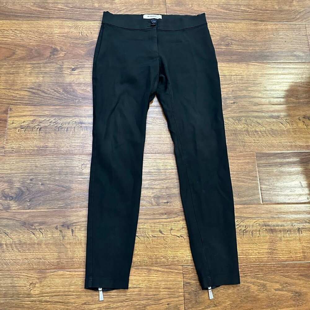 Pinko zipper ankle black low rise pants 6